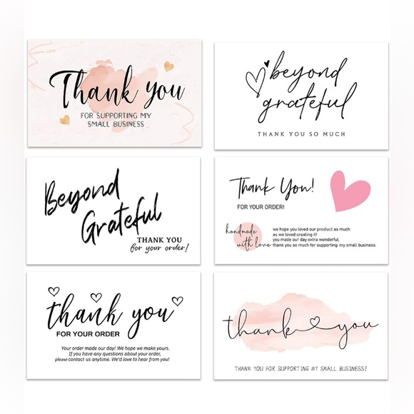 300PCS Thank You For Supporting My Business Cards, 6 Styles-2"x3.5" New in pack - Picture 1 of 7